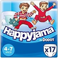 Los mejores  - Dodot Happyjama - Pañales para Niño- 4-7 años- 17 pañales- Negro (DHJT717)